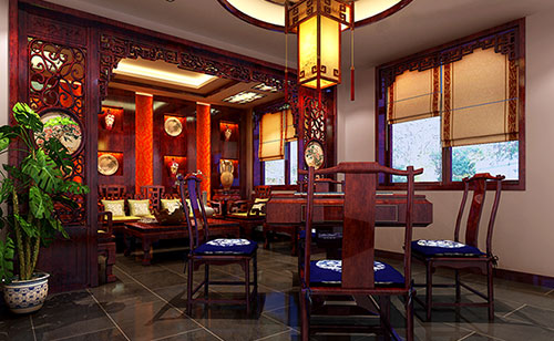 漳县古典中式风格茶楼包间设计装修效果图